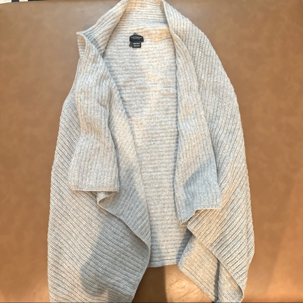 💫SALE: Club Monaco Grey Wool / Cashmere Sleeveless Draped Open Front Sweater